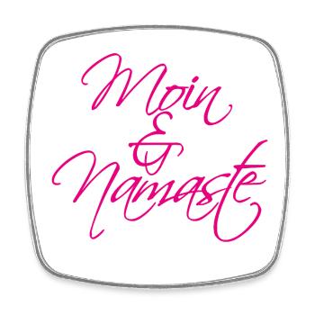 Moin & Namaste, magenta - Square fridge magnet - white - Front