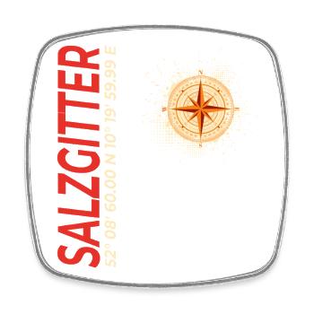 Salzgitter - Viereckiger Kühlschrankmagnet - Weiß - Vorne