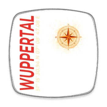 Wuppertal - Viereckiger Kühlschrankmagnet - Weiß - Vorne