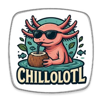 Chillolotl – Just dive in - Square fridge magnet - white - Front