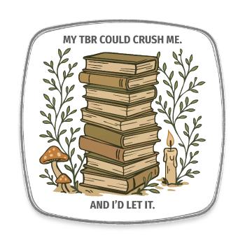 My TBR Could Crush Me – BookTok Design - Viereckiger Kühlschrankmagnet - Weiß - Vorne