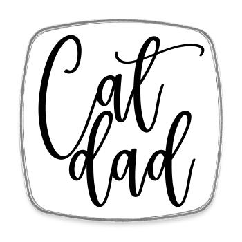 Cat Dad, Katzen Papa, Funny Shirt - Viereckiger Kühlschrankmagnet - Weiß - Vorne