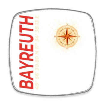 Bayreuth - Viereckiger Kühlschrankmagnet - Weiß - Vorne