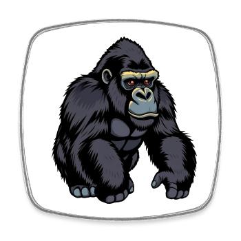 Gorilla - Square fridge magnet - white - Front