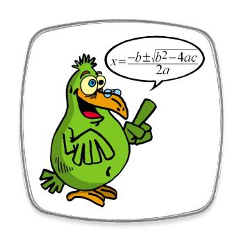 Intelligenter Vogel - Viereckiger Kühlschrankmagnet - Weiß - Vorne