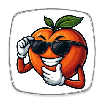Cool pêche dessin animé lunettes de soleil fruits d’été - Magnet carré - blanc - Devant