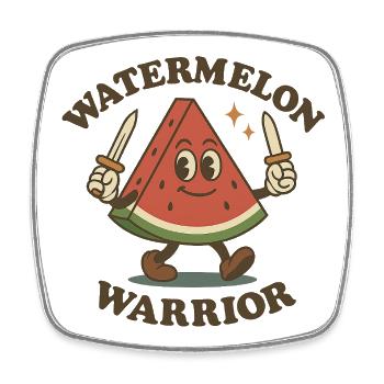 Wassermelonen-Krieger - Viereckiger Kühlschrankmagnet - Weiß - Vorne