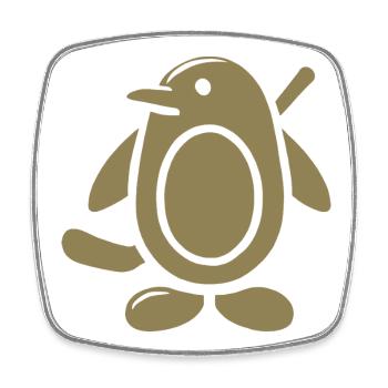 Penguin Hockey Silhouette Minimalist - Square fridge magnet - white - Front