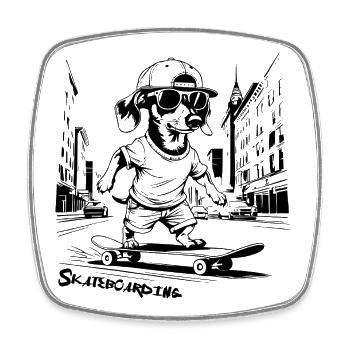 Skateboarding, Skateboarding - Square fridge magnet - white - Front
