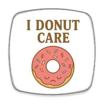 Gepflegter Donut mit Augenzwinkern - Viereckiger Kühlschrankmagnet - Weiß - Vorne