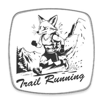 Trail running - Square fridge magnet - white - Front