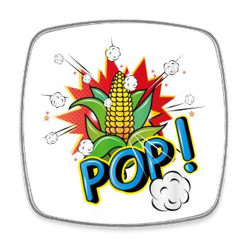 Maïs en épi de style pop art avec effet pop-corn - Magnet carré - blanc - Devant