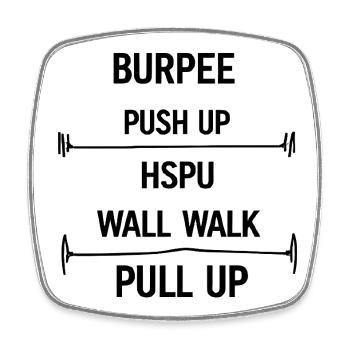 Burpees Fitness Movement - Square fridge magnet - white - Front