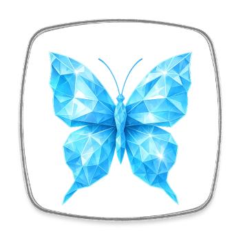 Diamant-Schmetterling | Geometrische Eleganz - Viereckiger Kühlschrankmagnet - Weiß - Vorne