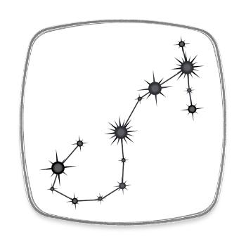 Scorpio Star Constellation Zodiac Sign Black Gray - Square fridge magnet - white - Front