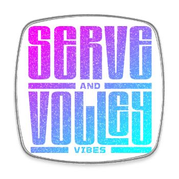 Tennis : service et volée - Magnet carré - blanc - Devant