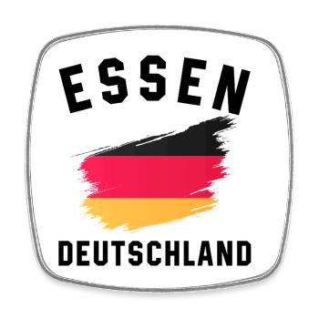 Dynamisches Aquarelldesign der Deutschen Flagge - Viereckiger Kühlschrankmagnet - Weiß - Vorne