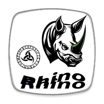 Rhino - Viereckiger Kühlschrankmagnet - Weiß - Vorne