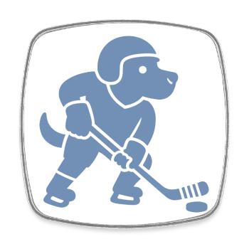 Cool Labrador Hockey Player Minimalist - Square fridge magnet - white - Front