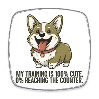 Mein Training ist 100% süß, 0% den Tresen erreiche - Viereckiger Kühlschrankmagnet - Weiß - Vorne