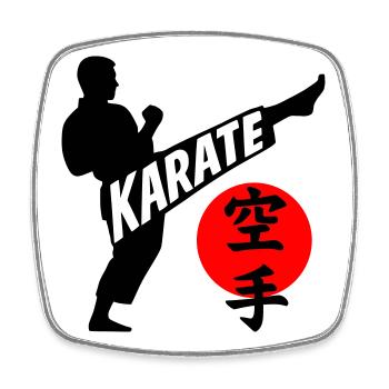 Karate - Viereckiger Kühlschrankmagnet - Weiß - Vorne