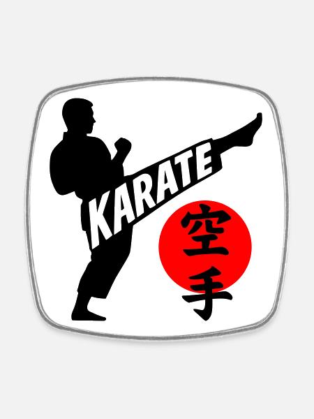 Karate - Viereckiger Kühlschrankmagnet - Weiß