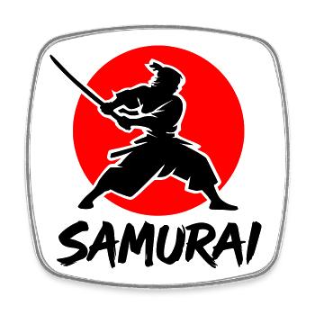 Samurai - Square fridge magnet - white - Front
