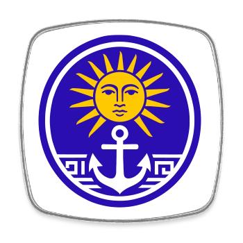Greece Sun - Viereckiger Kühlschrankmagnet - Weiß - Vorne