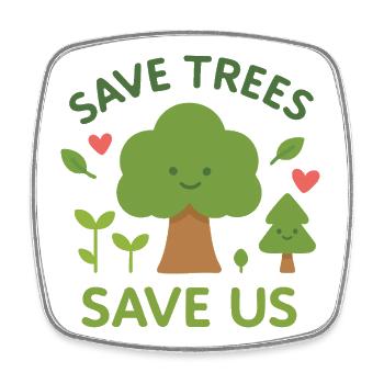 Save trees Save us - Magnet carré - blanc - Devant