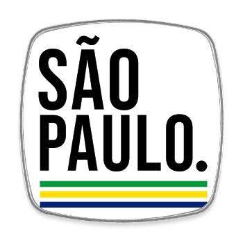 SÃO PAULO – Brazil Urban Colors - Viereckiger Kühlschrankmagnet - Weiß - Vorne