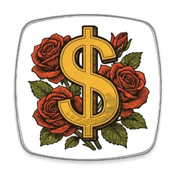 Luxus & Erfolg - Wealth Roses - Viereckiger Kühlschrankmagnet - Weiß - Vorne