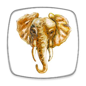 Éléphant - Magnet carré - blanc - Devant