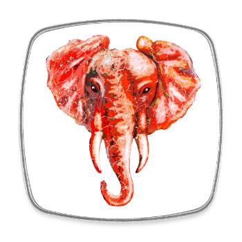 Éléphant - Magnet carré - blanc - Devant