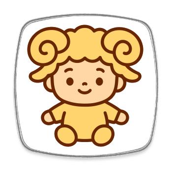 Le signe du zodiaque Bélier est super mignon ! - Magnet carré - blanc - Devant