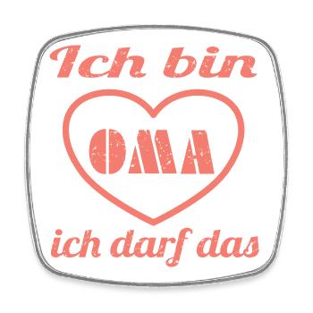 Herz Oma - Viereckiger Kühlschrankmagnet - Weiß - Vorne
