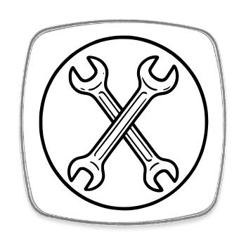 Flat Wrenches - Square fridge magnet - white - Front
