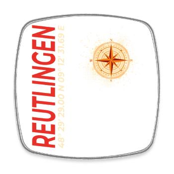 Reutlingen - Viereckiger Kühlschrankmagnet - Weiß - Vorne