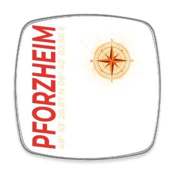 Pforzheim - Viereckiger Kühlschrankmagnet - Weiß - Vorne