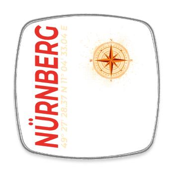 Nürnberg - Viereckiger Kühlschrankmagnet - Weiß - Vorne