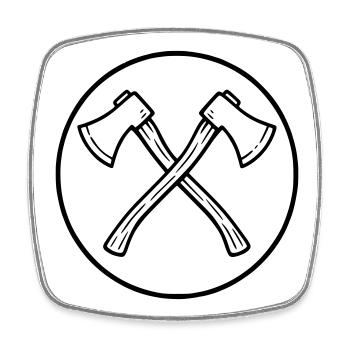 Kreuzachsen - Viereckiger Kühlschrankmagnet - Weiß - Vorne
