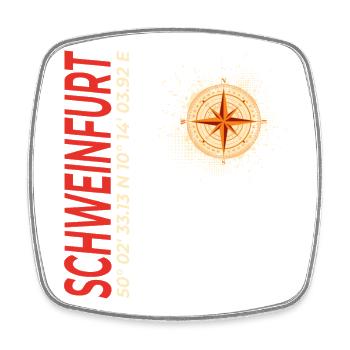 Schweinfurt - Viereckiger Kühlschrankmagnet - Weiß - Vorne