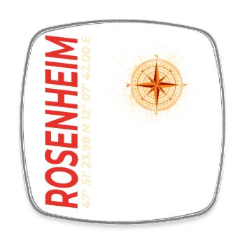 Rosenheim - Viereckiger Kühlschrankmagnet - Weiß - Vorne