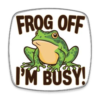 Frosch mit Blick auf das Wesentliche - Viereckiger Kühlschrankmagnet - Weiß - Vorne