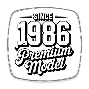 Vintage 1986 Premium Model Design - Square fridge magnet - white - Front