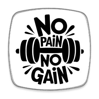 Pas de douleur Pas de gain Citation de gymnase motivante - Magnet carré - blanc - Devant