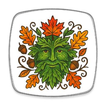 Herbstblatt-Naturgeist-Design - Viereckiger Kühlschrankmagnet - Weiß - Vorne