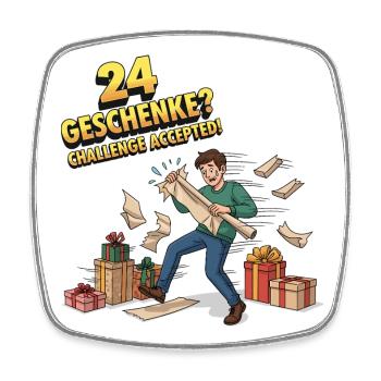 24 Geschenke? Challenge Accepted ! - Viereckiger Kühlschrankmagnet - Weiß - Vorne
