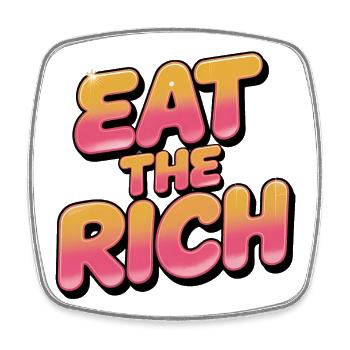 Eat the Rich - Lustiges Sozialismus-Design - Viereckiger Kühlschrankmagnet - Weiß - Vorne