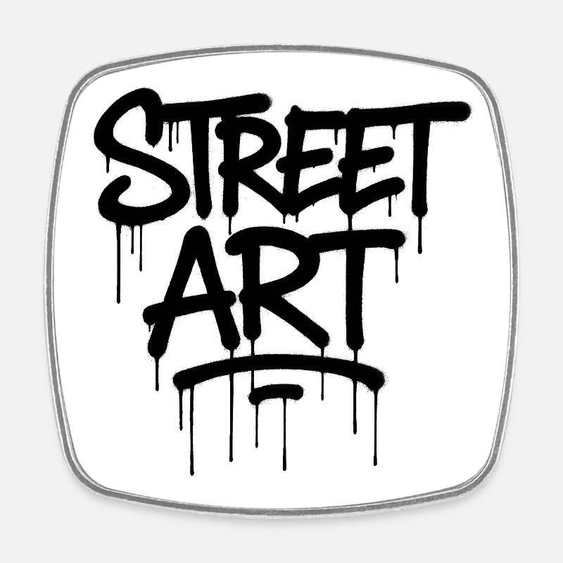 Graffiti tag street art - Square fridge magnet - white