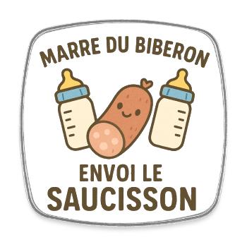 Design humoristique pour parents amateurs de bébé - Magnet carré - blanc - Devant